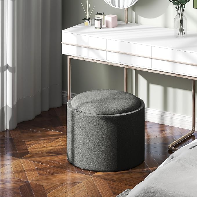 HOMCOM Round Storage Ottoman - Image 8