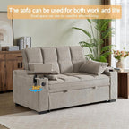 Auvsoce 65'' Chaise Lounge Chair Indoor, 3-in-1 Convertible Sofa Bed - Image 5