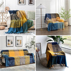 Bohemian Throw Blanket for Couch，Colorful Chenille Tassels Boho Woven Hippie - Image 5