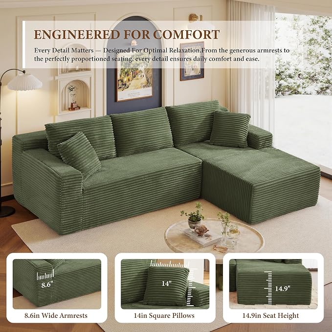 96" Sectional Couches for Living Room Cloud Couch Sofa - Image 7