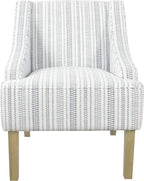 HomePop Swoop Arm Accent Chair, Ivory Stripe - Image 5