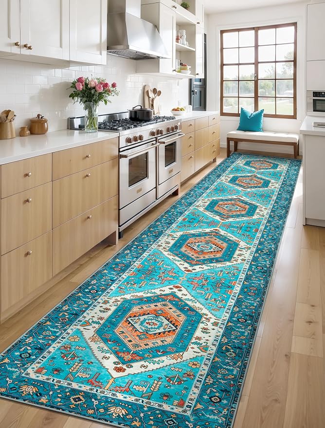 SERISSA 2'6"x14' Washable Non Slip Boho Runner Rug - Image 2
