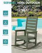 SERWALL Outdoor Rocking Chair, Oversized Rocking Chair - Image 4
