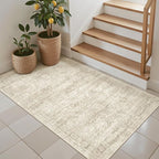 Soalmost 3x4 Rugs Non-Slip, Small Washable Kitchen Entryway Area Rug Beige | - Image 2