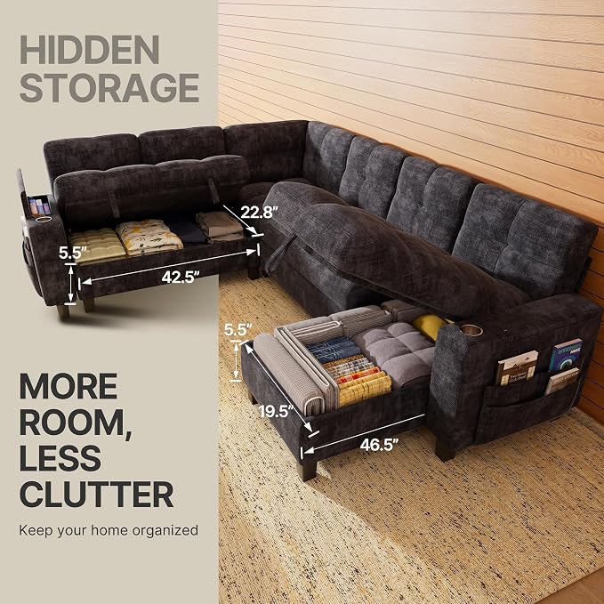 Marsail 110" Sectional Sleeper Sofa - Image 5