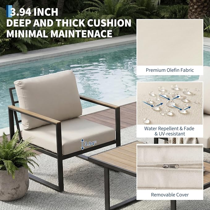 GarveeLife 4 Piece Outdoor Patio Furniture Set - Image 5