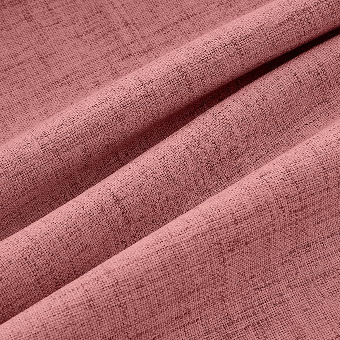 MIULEE 100% Blackout Linen Curtains 42 x 90 Inch Dusty Rose Pink 2 Panels | - Image 9