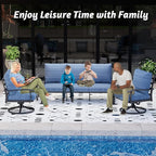 HOMREST Patio Furniture Sets 4 PCS Outdoor Metal Conversation Sets, 360 Degree - Image 7