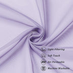 Chyhomenyc Lilac Sheer Curtains 36 inch Length 2 Panels, Light Filtering Voile - Image 9