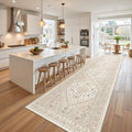 Runner Rug 2x10, Washable Rugs for Entryway Rug, Cream/Beige | Non Slip Kitchen by Restydon
