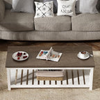 ChooChoo Farmhouse Coffee Table, Rustic Vintage Living Room Table - Image 3
