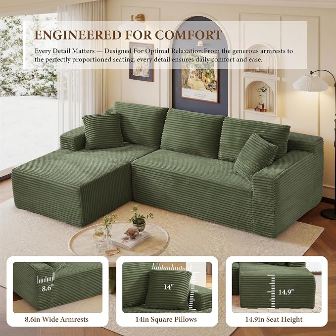 95" Sectional Couches for Living Room Cloud Couch Sofa - Image 7