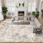 Large Area Rugs 12x15: Washable Abstract Modern Soft Rug Stain Resistant Indoor by LOONGRUG