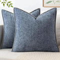 MIULEE Decorative Couch Throw Pillow Covers 20x20 in Dark Grey Blue 2 Pack | by MIULEE
