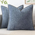 MIULEE Decorative Couch Throw Pillow Covers 18x18 in Dark Grey Blue 2 Pack | by MIULEE