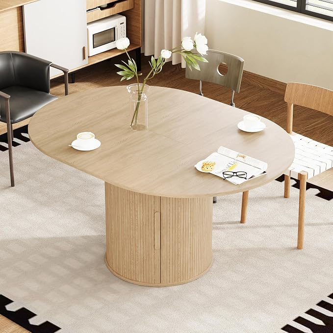 weselon 43"-59" Extendable Round to Oval Dining Table - Image 9