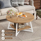 Coffee Table for Living Room, Round Coffee Table, Small Circle Coffee Table - Image 6