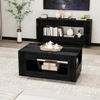 39" Wood Coffee Table for Living Room, Sides Storage - Image 6