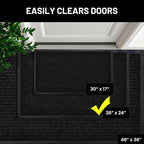 Front Door Mat, Indoor Outdoor Welcome Entryway Muddy Entrance, 36x24 Black | - Image 4