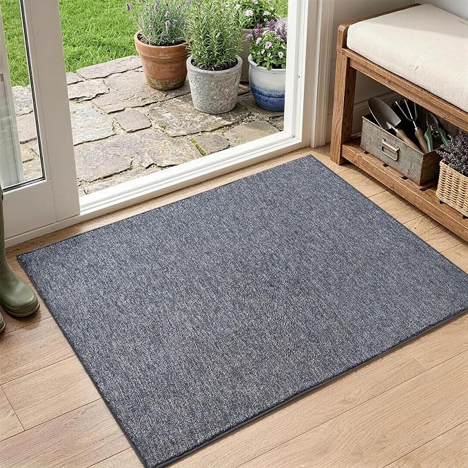 2x3 Grey Blue/White Area Rug Washable Non-Slip Soft by Unknown