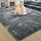 4x6 Grey Fluffy Soft Area Rug Non-Slip - Image 9
