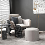 HOMCOM Round Storage Ottoman - Image 2