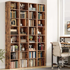 IRONCK Tall Narrow Bookshelf 8 Tiers 71in Set of 2, Compact Corner Bookcase - Image 7