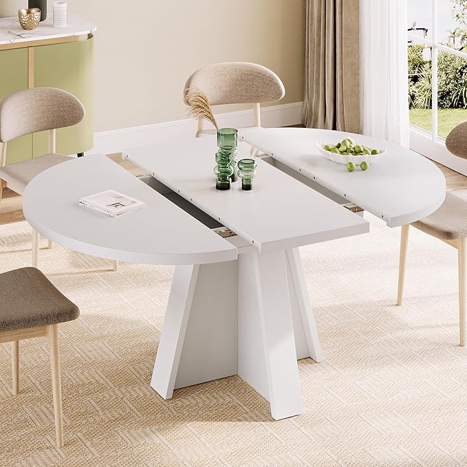 iPormis 43.3in-59in Extendable Round Dining Table by iPomis