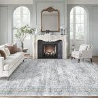Soalmost Washable Area Rug 8x12 Large Soft Grey Rugs by Soalmost