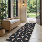 Lahome Semi Circle Easy Jute Black Runner Rug, 2x8 Washable Kithcen Runner | - Image 8