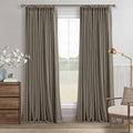 Flax Taupe Pinch Pleated Blackout Curtains 102 Inches Long by Twodrapes