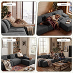 GRUSIGN 118'' Modular Sectional Oversized Boneless Couch, Tufted Cloud - Image 5