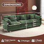 Ihanherry 111.4 Inch 3-Seater Cloud Sofa, Modular Sectional Couch, Modern Deep - Image 2