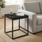 CENSI Modern Square End Table, Extra Thick 1.6" Wood Top & Metal Frame - Image 4