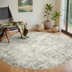 Aelenmu Round Rug 5ft Washable Rug by Aelenmu