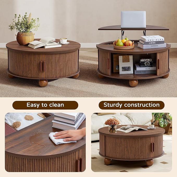 Round Lift Top Coffee Table - Image 6
