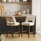 VKNOW Bar Stools Set of 2, Upholstered Counter Height Bar Stools, Modern by VKNOW