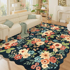 DUKINO 8x10 Area Rug for Living Room, Soft Floral Washable Rug, Low Pile by DUKINO