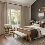 Pinch Pleated Memory Trained Linen Semi Sheer Brown Latte Curtains 50Wx90L | - Image 8