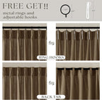 Dutch Cocoa Pinch Pleat Linen Curtains 90 Inches Long 60 Inch Wide 1 Panel | - Image 3