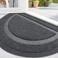OLANLY Half Circle Front Door Mat Outside 71x47 All-Season Rubber Doormat | Grey by OLANLY