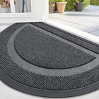OLANLY Half Circle Front Door Mat Outside 71x47 All-Season Rubber Doormat | Grey by OLANLY