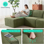 LINSY HOME Modular Sectional Sofa, Corduroy Sectional Cloud Couches - Image 3