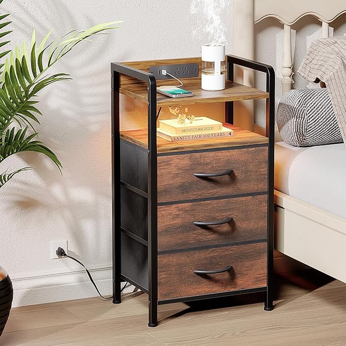 Lazzanto Night Stand Bedside Table Bedroom - Image 2