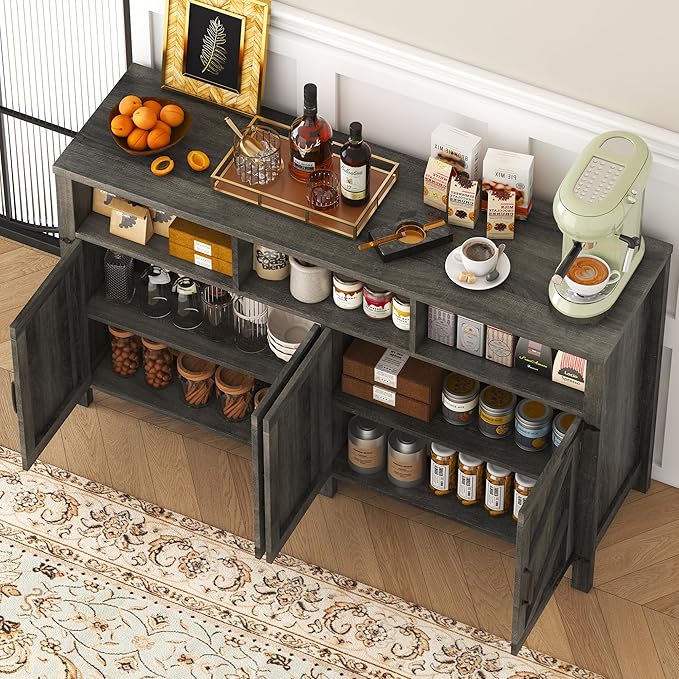 knoworld Buffet Sideboard with Storage Farmhouse with 4 Doors, Dining Room - Image 4