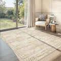 3x5 Rug for Entryway, Washable Area Rug, Living Room, Dining Room, Neutral Rug by Restydon