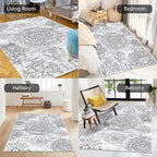 HEBE Area Rug for Entryway 3'x5', Washable Non Slip Boho Bedroom Rug | Soft - Image 5