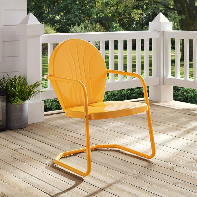 Crosley Furniture Griffith Outdoor Chair, Retro Metal Patio Chairs - Image 18