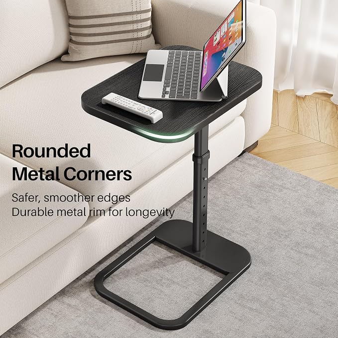 Kitstorack TV Tray Table, Adjustable Height & Rounded Metal Corners, Snack Table - Image 4