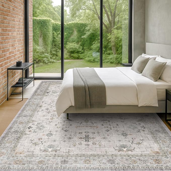 Large Light Gray & Sage 10x14 Living Room Rug - Image 3